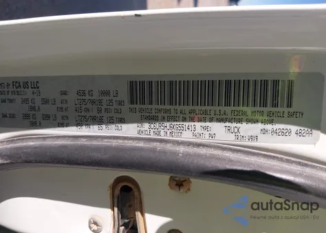 2019 Ram 2500 Tradesman 4X4 8' Box из США, поврежденный, VIN 3C6UR5HJ6KG551413